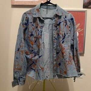 Astros Colored Destroyed Denim jacket/Top